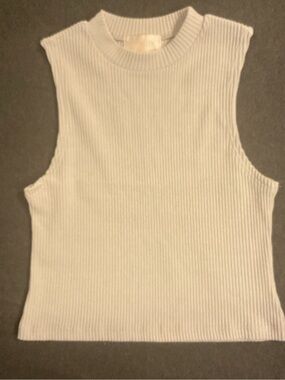 NWT Francesca’s Rosie French Sleeveless Ribbed Knit Tank Top - White